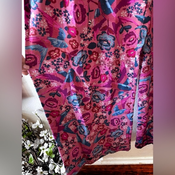 FARM Rio Floral Birds Blush Jumpsuit with Puff Sleeves Size: XL - Picture 9 of 16